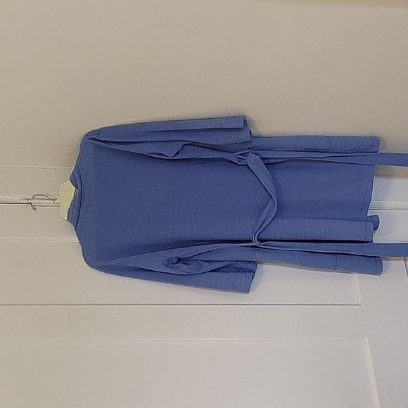 Small light blue waffle weave bathrobe - Picture 2 of 8